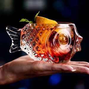 แก้วค็อกเทลรูปปลาสร้างสรรค์ แก้วทิกิปลาปักเป้าใส แก้วดื่มรูปสัตว์ 3 มิติ สำหรับร้านอาหารอาหารทะเล - Product Image 1