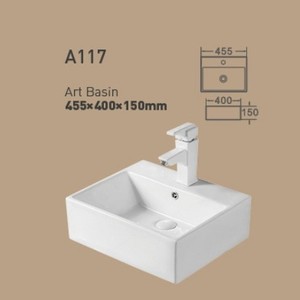 Lavabo Redondo de Cerámica Blanca para Encimera, 400x400mm, con un Solo Orificio, Estilo Artístico - Product Image 3