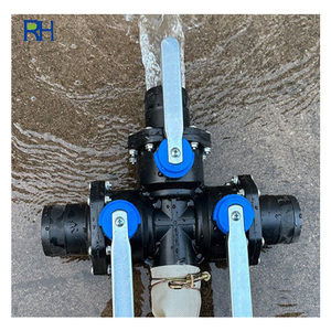 Válvula de Control de Manguera de Agua de PE para Sistema de Riego Agrícola, Válvula de Plástico de Cuatro Vías y Tres Manijas de 90 mm - Product Image 4