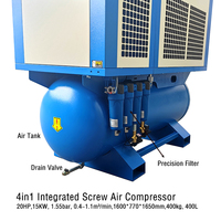 Compresseur d'air à vis rotatif robuste 4-en-1 Air de noyau de moteur lubrifié pour la construction de fabrication Expédition mondiale