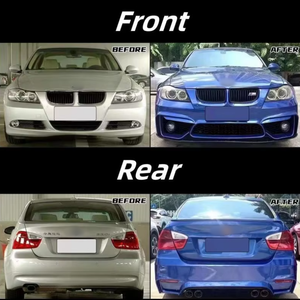 Nouveau kit carrosserie pour BMW Série <span class=keywords><strong>3</strong></span> E90 2005 2006 2007 2008 style M4, pare-chocs avant/arrière, jupes latérales avec feux antibrouillard intégrés - Product Image 2