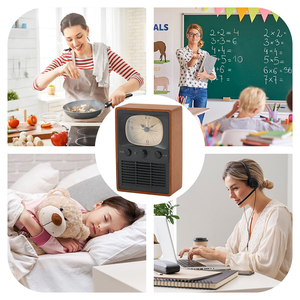 新しい家の部屋のベッドサイドクォーツアナログ子供ラジオ<span class=keywords><strong>Fm</strong></span>ロゴキューブレトロブラックマルチ12時間ミニプラスチッククラシック時計目覚ましテーブル - Product Image 5