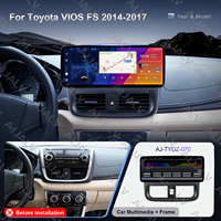 Kit de cadre d'encadrement pour système audio-vidéo de voiture à grand écran de 12,3 pouces avec commande centrale Android, fourni par l'usine, pour TOYOTA VIOS FS 2014-2017