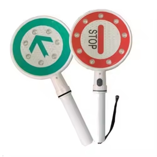 Road Safety Led Flashing Light Traffic Arrow Warning Board Handheld Stop Sign