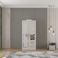 Designs modernes pour chambre à coucher 2 portes armoire blanche armoire 500 mm de profondeur armoire en aluminium armoire à vêtements armoire en plastique
