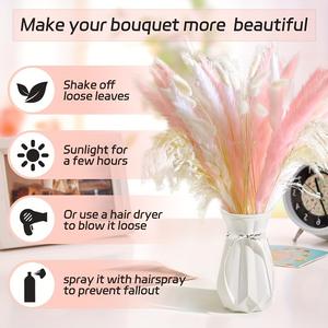 Hot Selling Wholesale 40pcs Pink Carton Box Day Faux 43cm Pampas Simulated Feathers Grass Decoration Artificial <strong>Pam</strong> - Product Image 4