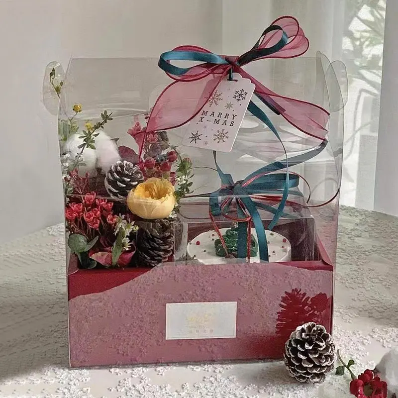 Impressão de caixa de papel quadrado para presente de dia das mães caixa para flores e amor