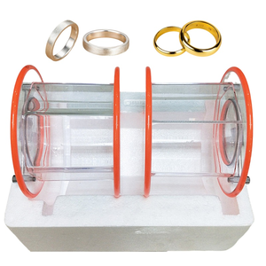 Polisseuse à bijoux à tambour rotatif, vitesse réglable, minuterie, cuve en acrylique pour surfaces métalliques, polissage automatique de l'or - Product Image 3