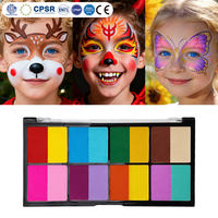 Kit de peinture faciale pour enfants avec des couleurs naturelles à base de plantes activées par l'eau pour le maquillage du visage et du corps et palette