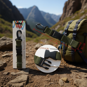 Portachiavi ILAN 21x2,5 cm con Moschettone Verde Militare - Product Image 2