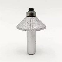 Brocas de enrutador de diamante soldadas al vacío OEM personalizables DZ, cortador tipo cono abrasivo para perfil de borde