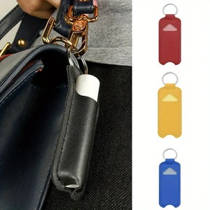 Portable Lipstick Holder Keychain PU Leather Lip Balm Bottle Cover Travel Lipstick Bag with Key Ring Welcome Promotional Gifts
