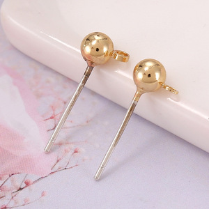 Nantong Rhinestones 925 Silver Bean Earring <b>Posts</b> <b>Round</b> Studs For DIY Jewelry Making Components - Product Image 4
