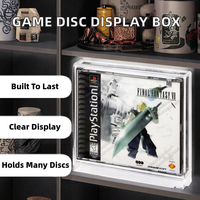 Kotak Penyimpanan Game Multi-Disc GMA3031 Perspex Akrilik Transparan untuk PlayStation 2/PS One, Pelindung Kotak Game