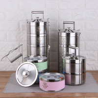 Récipient de stockage de nourriture rond en acier inoxydable 304 de haute qualité avec couvercle boîte à lunch isolée Portable bureau étudiant scellé