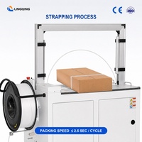 Machine d'emballage automatique de cartons MH-101A, machine d'arrimage de cartons avec sangle PP pour ligne d'emballage de cartons
