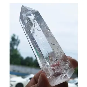 Natuurlijke Clear Obelisk Crystal Wand Healing Stones Clear Quartz Toren Punt Voor Feng Shui