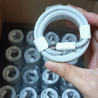 Kabel USB C ke USB C 240W PD Fast Charging 2M, Kabel Data Tipe C Berbahan Nilon Kepang, Kompatibel dengan Ponsel 15 16 17 18