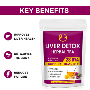 Tisane Détox Foie aux Herbes Silymarine Curcumine pour la Digestion, le Sommeil, la Guérison, le Nettoyage et la Réparation - 28 Sachets - Product Image 2