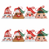 Pyramidenförmige Papier-Geschenkbox Weihnachtsthema Lebensmittel-Kartonbox Recycelbar Schwamm Kaugummi Individuell Selbstaufrichtend Direkt ab Werk