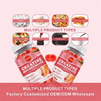 Nutrition Sportive Créatine Monohydrate Gummies Adulte Croissance Musculaire Force Endurance Saveur Fraise Naturelle Sans Sucre Végétalien