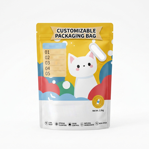 Customizable Digital Printing Zipper Top Resealable Stand Up <b>Pouch</b> Cat Litter Sand Bag Plastic <b>Laminated</b> Handle Design - Product Image 1