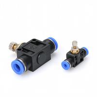 Vanne de régulation de vitesse rapide, régulateur de débit réglable pour systèmes pneumatiques de 4 mm, 6 mm, 8 mm, 10 mm, raccord d'accélérateur
