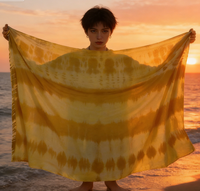 Grand Sarong Léger en Rayonne Imprimé à la Main, Bleu et Blanc, Style Bohème, Écharpe d'Été Indienne, Paréo, Châle de Plage, pour Maillots de Bain et Tenues de Plage