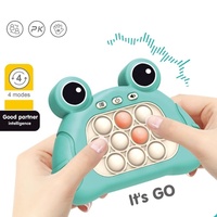 Samtoy Jeu de puzzle décompression grenouille de dessin animé, console de jeu portable à bulles à pousser, anti-stress, jeu rapide à pousser pour enfants