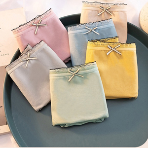 Culottes à nœud pour filles, vente en gros, moins cher, sous-vêtements confortables pour la peau, <span class=keywords><strong>Tanga</strong></span>, culottes en coton respirant pour femmes - Product Image 5