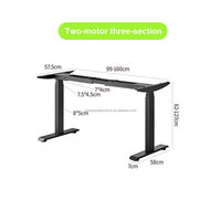 Pour table de bureau électrique moderne à 3 pieds en forme de L, inclinable à 90-120-180 degrés, avec cadre de bureau réglable en hauteur et assemblage facile