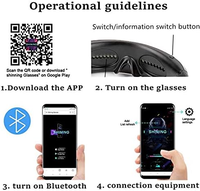 Lunettes Bluetooth personnalisées à LED pour fête Lunettes intelligentes à affichage LED, pour discothèque, festivals, Noël, anniversaire