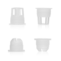 Bouchons ronds en plastique PET transparent non rechargeables avec trou de fixation, blancs, pour emballages cosmétiques, flacons compte-gouttes et gobelets, personnalisables
