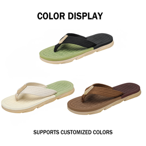Tongs plates en EVA pour hommes, avec lanières tissées, antidérapantes, décontractées, pour les déplacements quotidiens, tendance, pour l'extérieur - Product Image 2