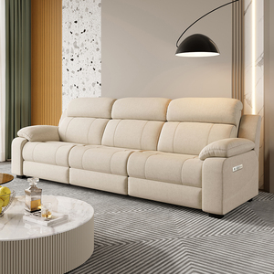 Sofá Moderno de Lujo en Forma de L, Sofá de Tela de Tres Plazas, Extensible, Reclinable, Eléctrico, Muebles para Sala de Estar - Product Image 6