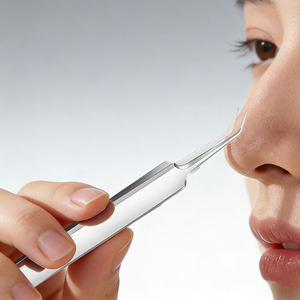 Aguja para acné de acero inoxidable, pinzas para espinillas, removedor de puntos negros, tratamiento para el acné, pinzas de punta curva, pinzas para células, herramientas de belleza - Product Image 3