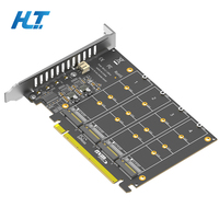 بطاقة محول PCIe X16 بـ 4 منافذ M.2 NVMe، تتطلب تقسيم PCIe للاستخدام المكتبي، تدعم أقراص SSD مقاس 2230/2242/2260/2280، متوفرة في المخزون