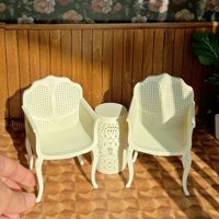 Chaise en résine imprimée en 3D miniature à l'échelle 1/12, scène de restaurant rétro, accessoires de maison de poupée Maileg