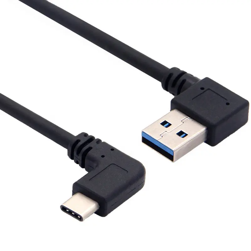 Dual Right Angle Left Angle 90 Degree L Shaped Usb 3.1 Type C to USB 3.0 Cable USB Type C Cable