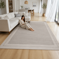 Minimalistischer Großflächenteppich mit Niedrigem Flor, Leicht zu Reinigen, Rutschfest für Offene Wohnräume und Heimbüros