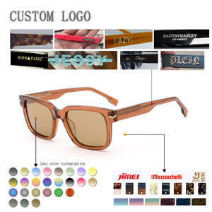 Lunettes de soleil unisexes carrées à monture intégrale, protection UV400, polarisées, monture en acétate légère, protection solaire - Product Image 2