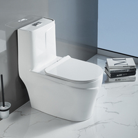 Sanitaires de luxe Water Closet Céramique Salle de bain Porcelaine Or Ligne Blanc Wc Siphonic One Piece Toilettes Commode