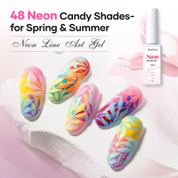 MissGel Private Label 7ml UV Vernis à Ongles Gel Nail Art Professionnel Salon Qualité Néon Line Art Gel Personnalisé Dessin Au Trait Peinture