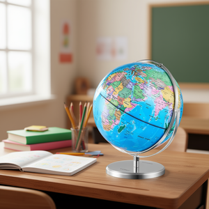Globo terráqueo Vetop de 9 pulgadas con base de metal pesado, mapa impreso en alta definición, recurso educativo para el aprendizaje de geografía en el aula para niños. - Product Image 2