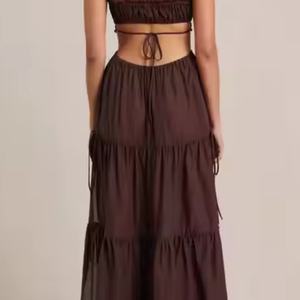 Nuevo Vestido de Playa de Verano de Alta Calidad, Sexy, con Tirantes Finos, Escote en V, Espalda Descubierta, de Lino y Algodón, Maxi Vestido Modesto - Product Image 6