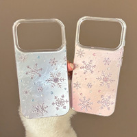 Coque de téléphone Hiver Flocon de Neige Douce et Romantique, Compatible iPhone 17 Air 16 Pro Max, avec Protection d'Objectif Flash, Antichoc et Rigide