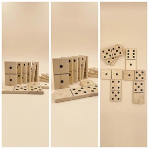 Dominos en bois Montessori 28 pièces, écologiques, jouet éducatif interactif pour la petite enfance |   OEM ODM Vente en gros - Product Image 2