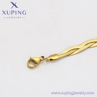 T000946005 Bijoux Xuping Bracelet tendance homme en acier inoxydable plaqué or 14K avec chaîne serpent trois torsades