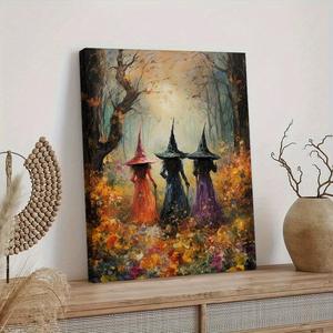 <span class=keywords><strong>Dipinti</strong></span> <span class=keywords><strong>di</strong></span> opere d'arte della strega <span class=keywords><strong>di</strong></span> Halloween su tela decorazione per ufficio soggiorno - Product Image 2