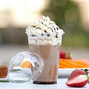 ฝาครอบแก้วกาแฟใสแบบกำหนดเองสำหรับสัตว์เลี้ยง ฝาโดมพลาสติกแบบใช้แล้วทิ้งสำหรับนม ชานมไข่มุก - Product Image 2